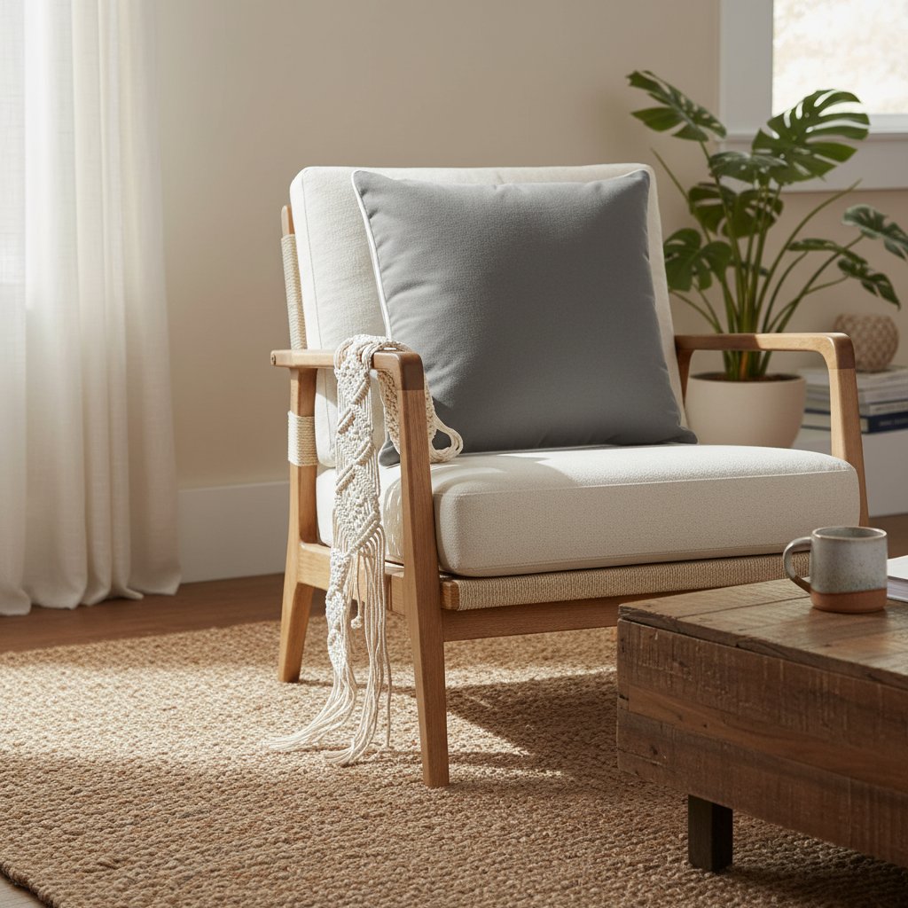 Pute DKD Home Decor hvit grå boho 40 x 10 x 40 cm - Image 2