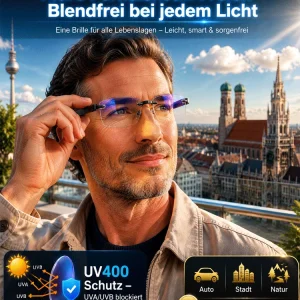 ✨ Intelligent autofokusbrille | Jena-Optik-teknologi | TÜV-godkjent tysk kvalitet ✅ 👍 Én brille for alt: nærsynthet, langsynthet, alderssynthet og blålyssbeskyttelse.