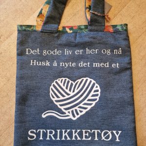 Strikkeveske blå.