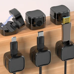Magnetisk kabelklipsholder - sett med 6 deler