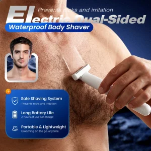⚡ Vanntett elektrisk barbermaskin med dobbelthode for kroppen – total barbering, også under dusjen! 💧🪒
