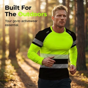 👕 50% RABATT! 🏃‍♂️ Sportslig herre langerms – Fukttransporterende & med diskré trykk – Perfekt til aktive dager, jogging eller fritid – pustende og behagelig 🌿