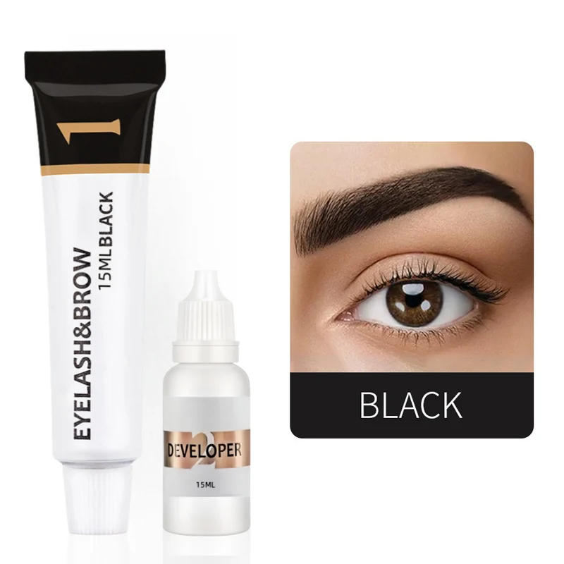 👁️ Profesjonelt Fargesett for Vipper & Bryn – Holder i 45–60 Dager! ✨ Vanntett & Smudgesikker – Perfekt for Hverdag & Trening. 🎨 3 Naturlige Nyanser – Dekker Grå Hår & Gir Et Ungdommelig Utseende. - Image 3