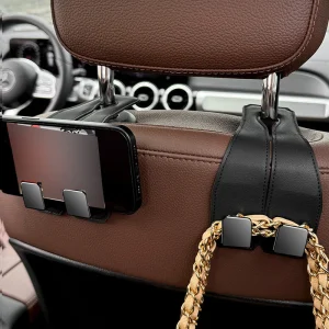 🚗 Bilsete Rygg Oppbevaringskrok – Dobbeltkrok Holder for Ryddig Bil! ✨ Enkel & Sterk – Perfekt for Vesker, Shopping & Småting. 🔧 Enkel Montering