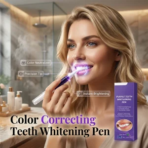 🦷 Bærbar Tannblekingspenn Påfyll – 3-pakning med Lilla Fargekorrigerende Serum! ✨ Myk Børstespiss – Gir Strålende Smil Overalt. 💜 Nøytraliserer Gule Toner – Kjøp 3 for 10% Ekstra Rabatt! 🌟
