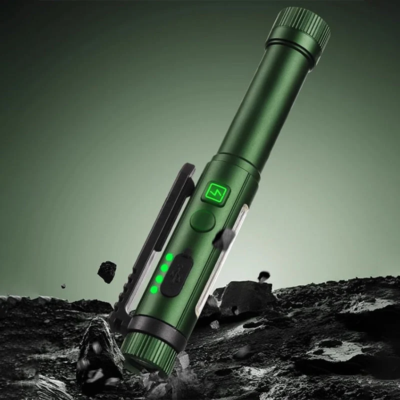 🔦 Magnetisk pennelykt i aluminium – 600 lumen, XPG+COB, 7 lysmoduser, Type-C. Sterk magnet i hode og hale – tåler regn og støt! 💪🌧️ - Image 3